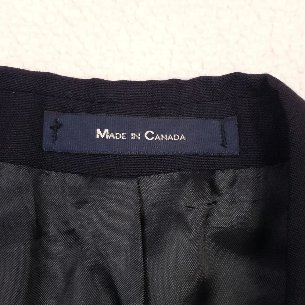 Chaps Ralph Lauren Blazer Mens 42R Navy Blue Wool Gold Crest Buttons Sport Coat